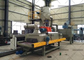 江蘇拋丸機除銹設備 為江蘇某公司生產全自動鋁合金輪轂拋丸機